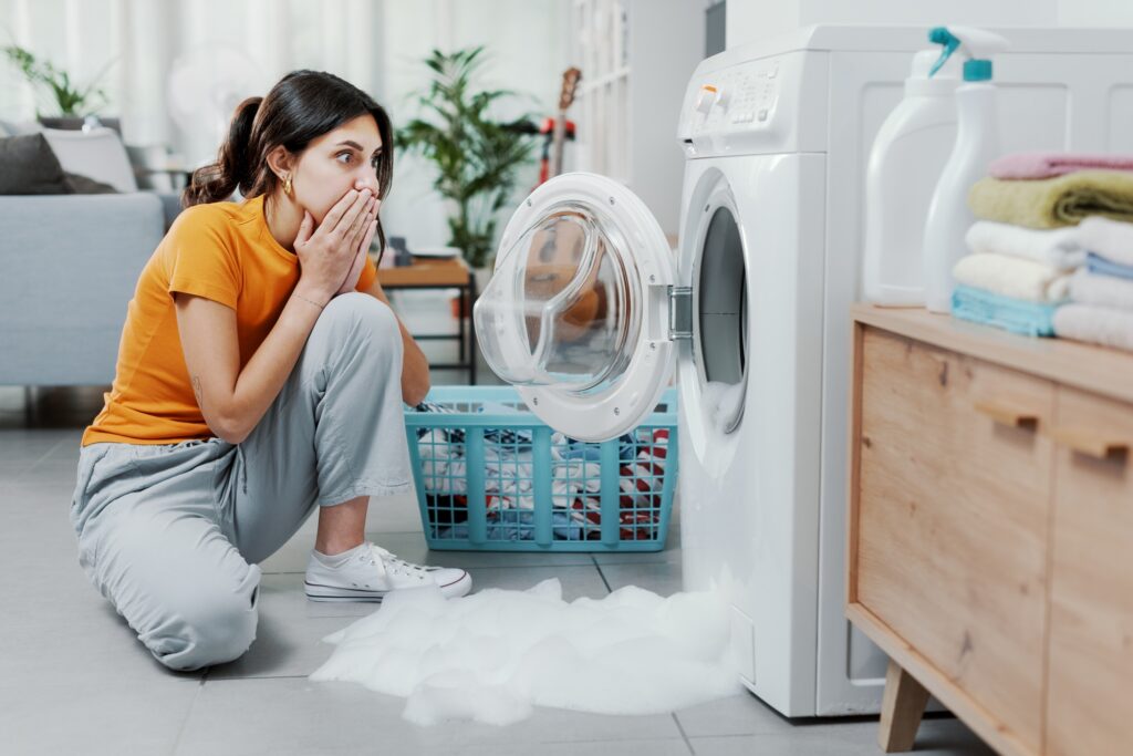 Broken washing machine at home