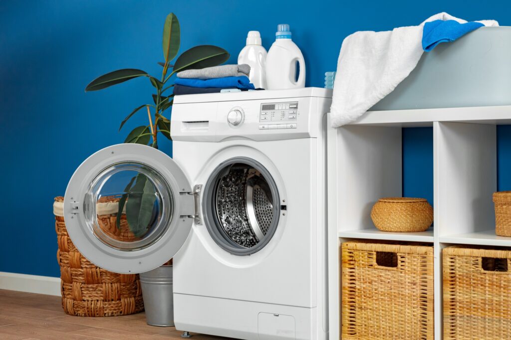 Laundry room. Close up of washing machine