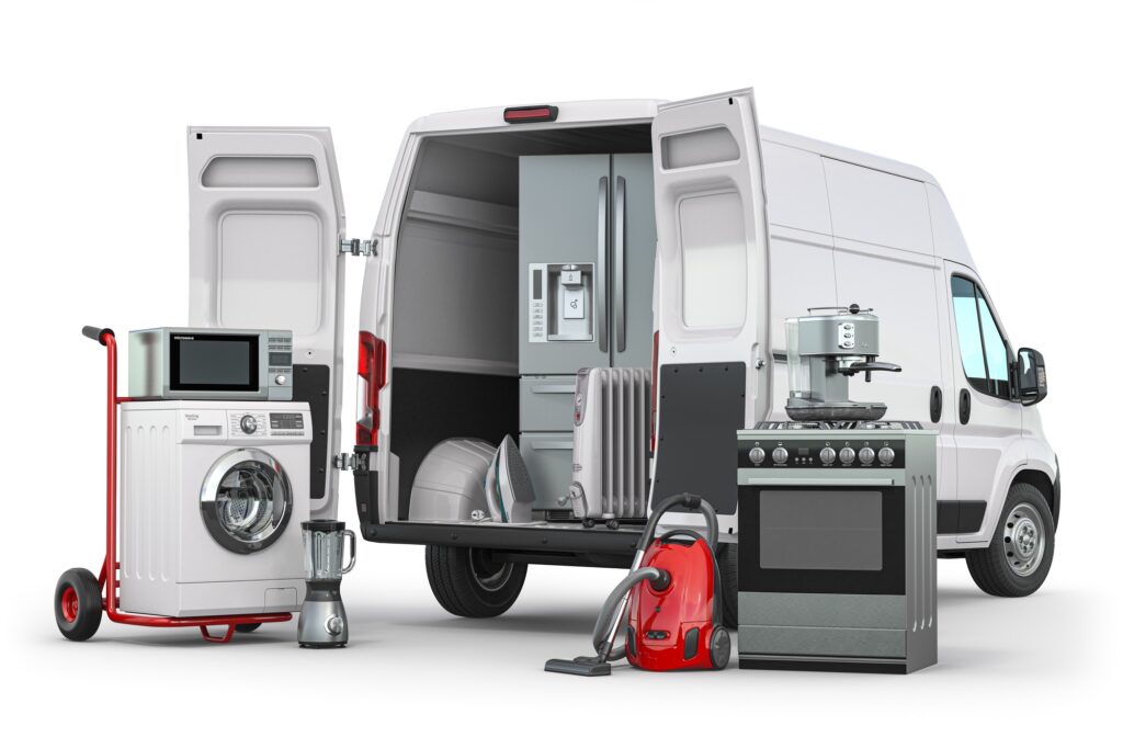 Buying and deliveryl househod appliances concept.