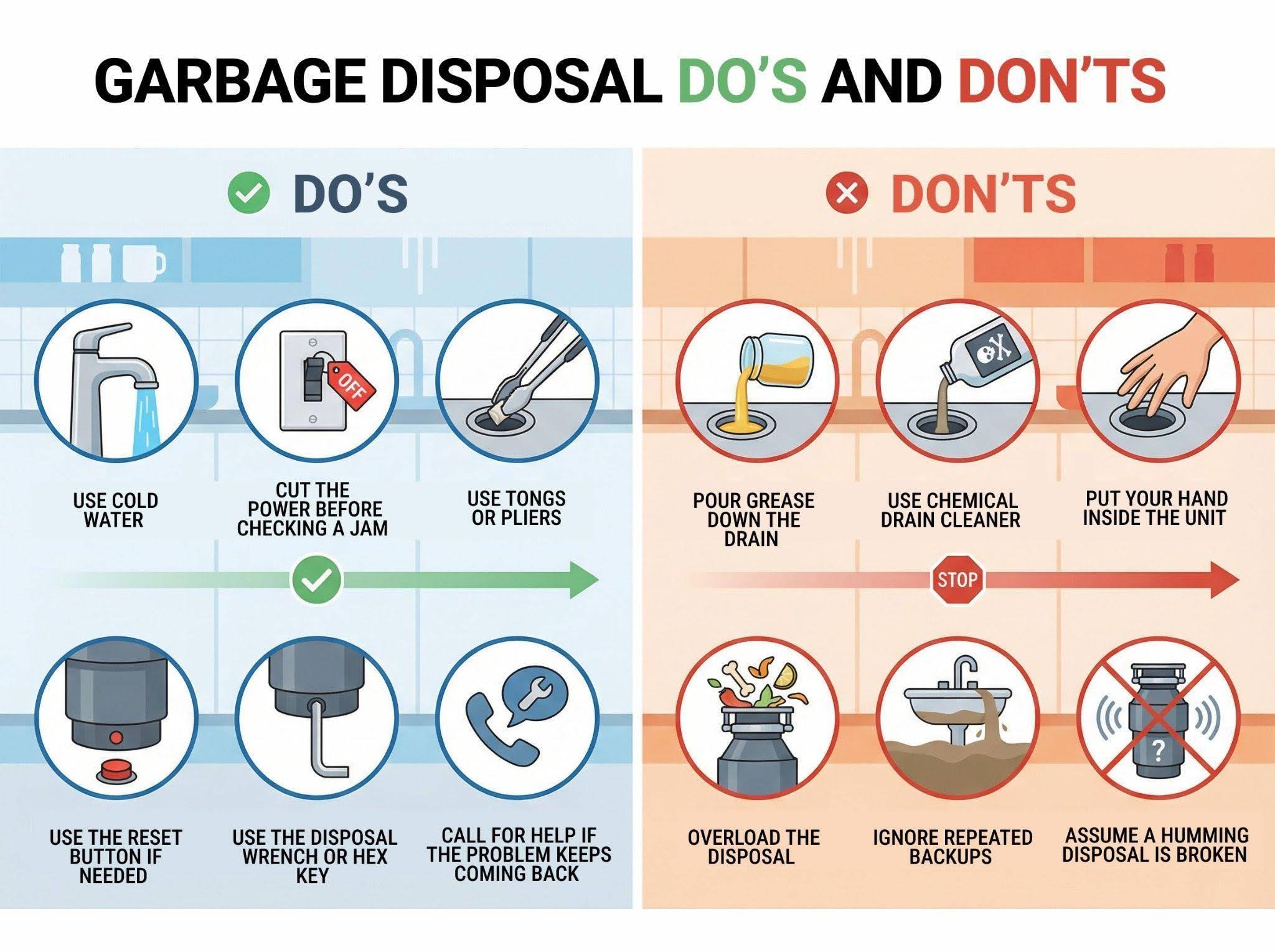 The Do’s and Don’ts of Unclogging a Garbage Disposal